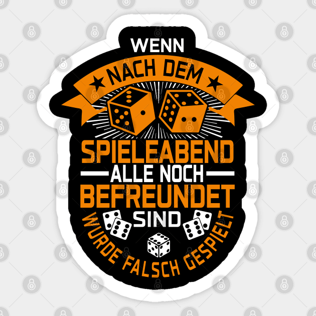 Brettspiel Boardgame Spieleabend Humor Spruch Brettspiel Sticker